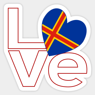 Red Aaland Islands Love in White Sticker